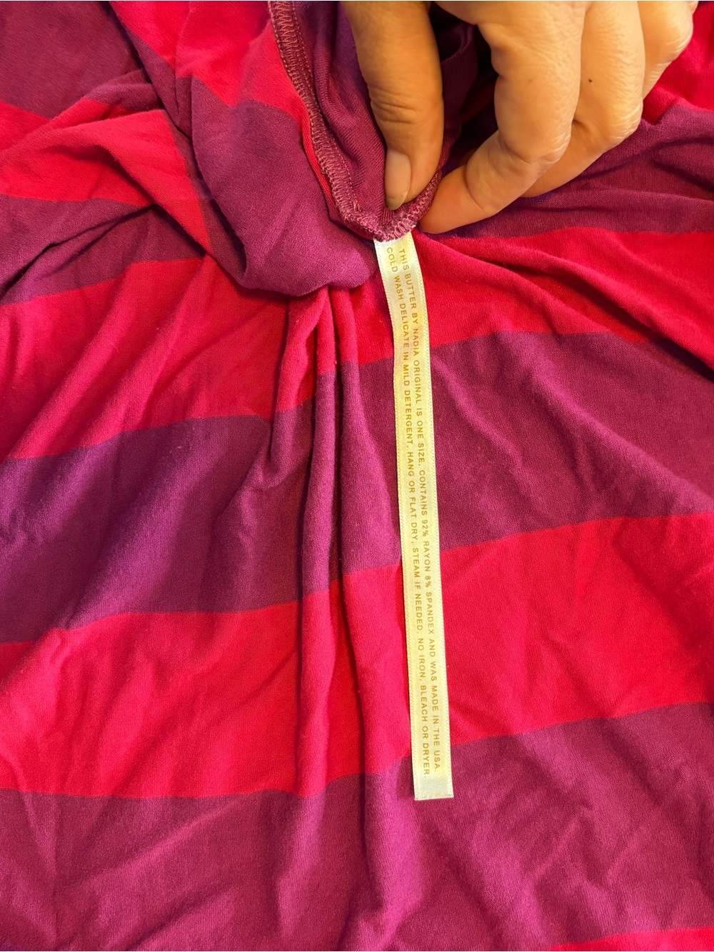 Sleeveless Striped Midi Dress in Fuchsia and Plum - Picture 6 of 6